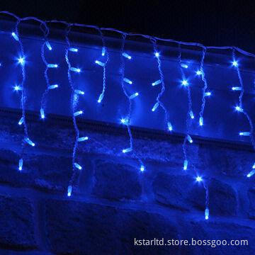 LED Icicle Light with End to End Connectors for Outdoor Use, 3m x0.5m 114 LED, CE and RoHS Approvals